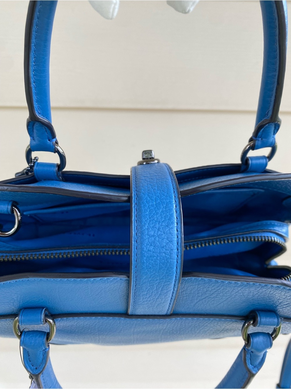 Coach 37779 Small Mercer 24 Cobalt Blue Triple Compartment Crossbody w/Turn Lock - Picture 8 of 16